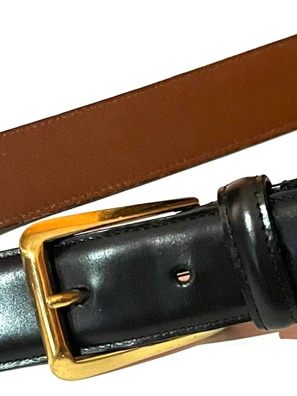 Coach Men's Black Leather Handcrafted Belt